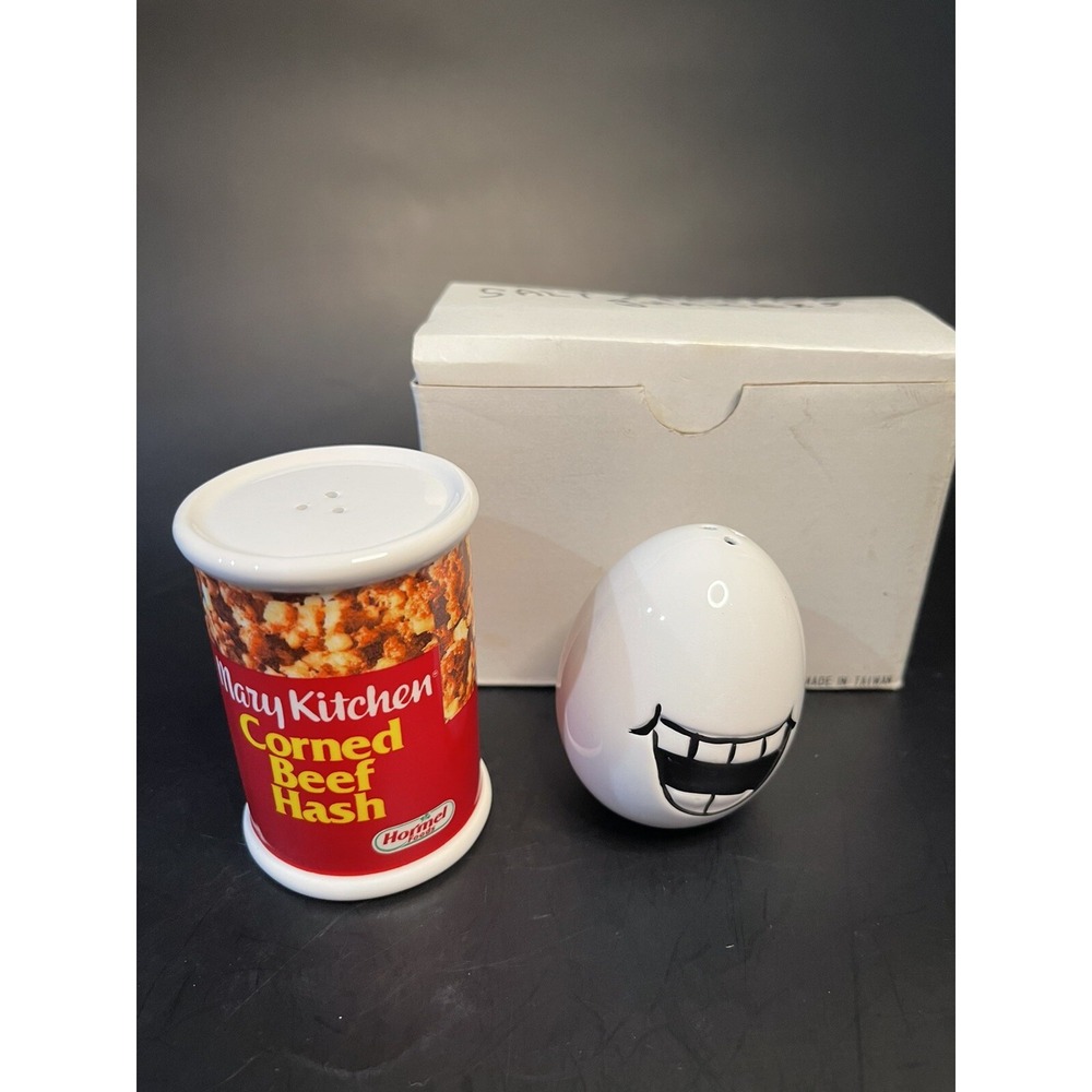 1994 Hormel Mary Kitchen Corn Beef Hash Salt And Pepper Shaker Set Ceramic